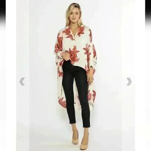 Gracia Tropical Print Unbalance Bottom Top Size Large